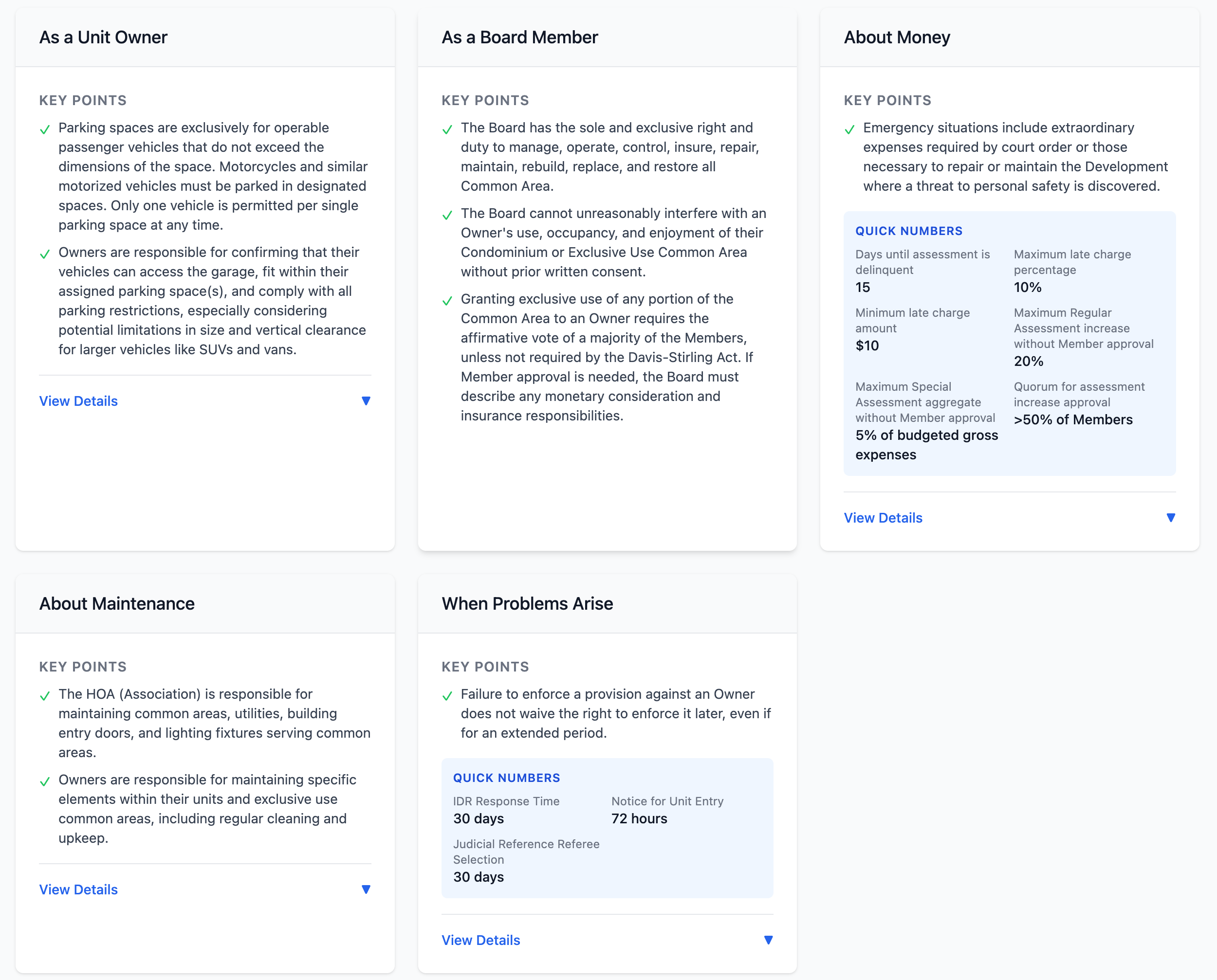HOA Bot Summary Cards Example